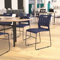 Flash Furniture 881 lb. Capacity Navy Sled Base Stack Chairs, 5PK 5-RUT-2-NVY-BK-GG